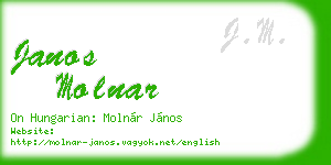 janos molnar business card